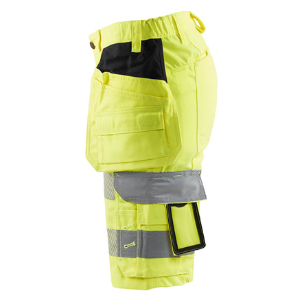 Blaklader 7186 Womens Hi Vis Shorts With Stretch Hi Vis Yellow Left