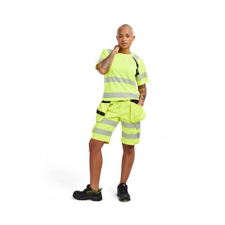 Blaklader 7186 Womens Hi Vis Shorts With Stretch Hi Vis Yellow Model