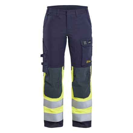 Blaklader 7187 Womens Multinorm Inherent Trousers With Stretch Navy Blue Hi Vis Yellow Main