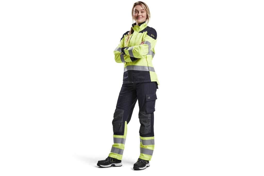 Blaklader 7188 Navy Blue/Hi-Vis Yellow Arc Flash & Fire Retardant Women's Multinorm Inherent Trousers