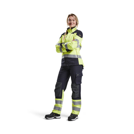 Blaklader 7188 Womens Multinorm Inherent Trousers Navy Blue Hi Vis Yellow Model