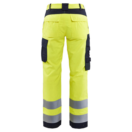 Blaklader 7189 Womens Multinorm Inherent Trousers Hi Vis Yellow Navy Blue Back