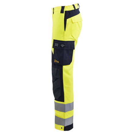 Blaklader 7189 Womens Multinorm Inherent Trousers Hi Vis Yellow Navy Blue Left