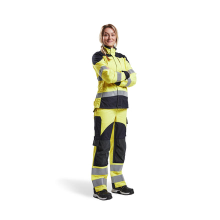 Blaklader 7189 Womens Multinorm Inherent Trousers Hi Vis Yellow Navy Blue Model