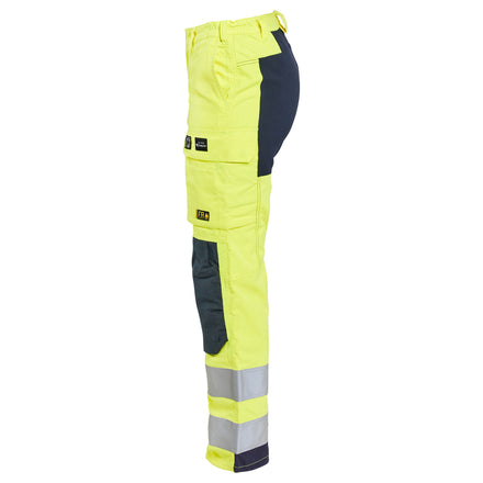 Blaklader 7191 Womens Multinorm Inherent Trousers With Stretch Hi Vis Yellow Navy Blue Left