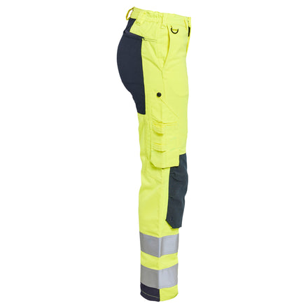 Blaklader 7191 Womens Multinorm Inherent Trousers With Stretch Hi Vis Yellow Navy Blue Right