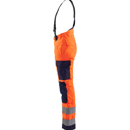 Blaklader 7885 Womens Hi Vis Winter Trousers Hi Vis Orange Navy Blue Left