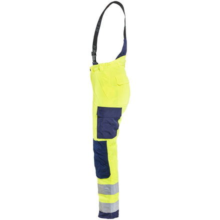 Blaklader 7885 Womens Hi Vis Winter Trousers Hi Vis Yellow Navy Blue Left