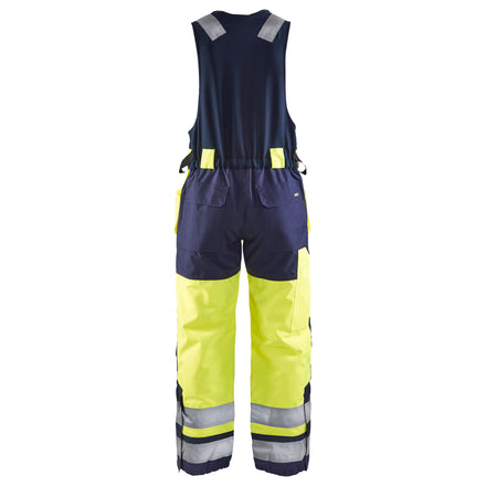 Blaklader 8504 Hi Vis Sleeveless Winter Overalls Hi Vis Yellow Navy Blue Back