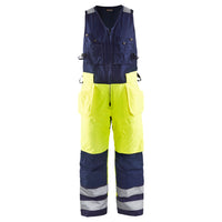 Blaklader 8504 Hi Vis Sleeveless Winter Overalls Hi Vis Yellow Navy Blue Main