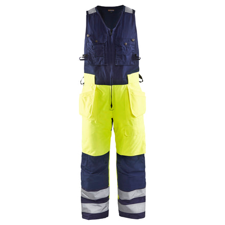 Blaklader 8504 Hi Vis Sleeveless Winter Overalls Hi Vis Yellow Navy Blue Main