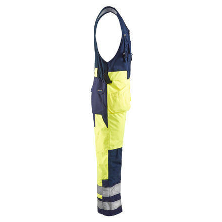 Blaklader 8504 Hi Vis Sleeveless Winter Overalls Hi Vis Yellow Navy Blue Right