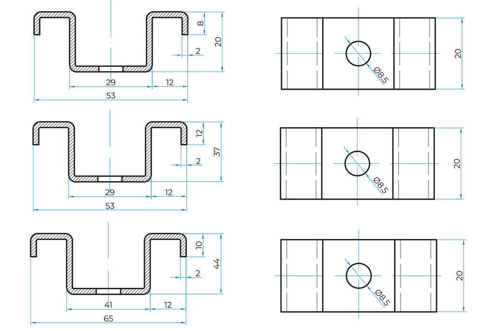 Blue Diamond Stainless Steel M Clip for GRP Grating