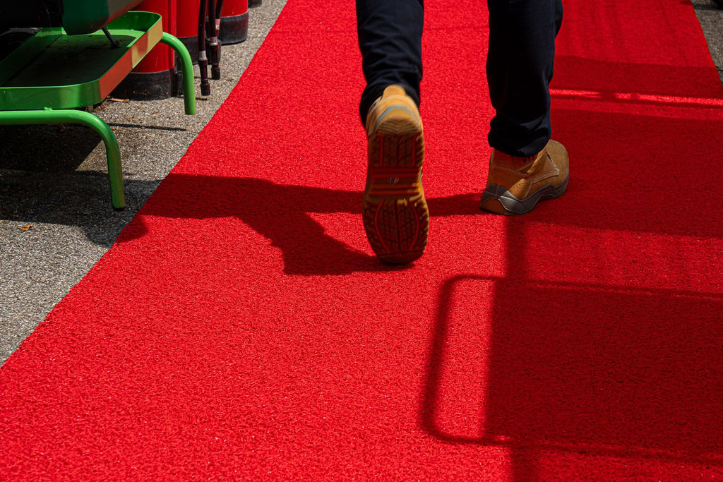 Blue Diamond Spaghetti Site Mat PVC Industrial Matting - 1200mm x 12m