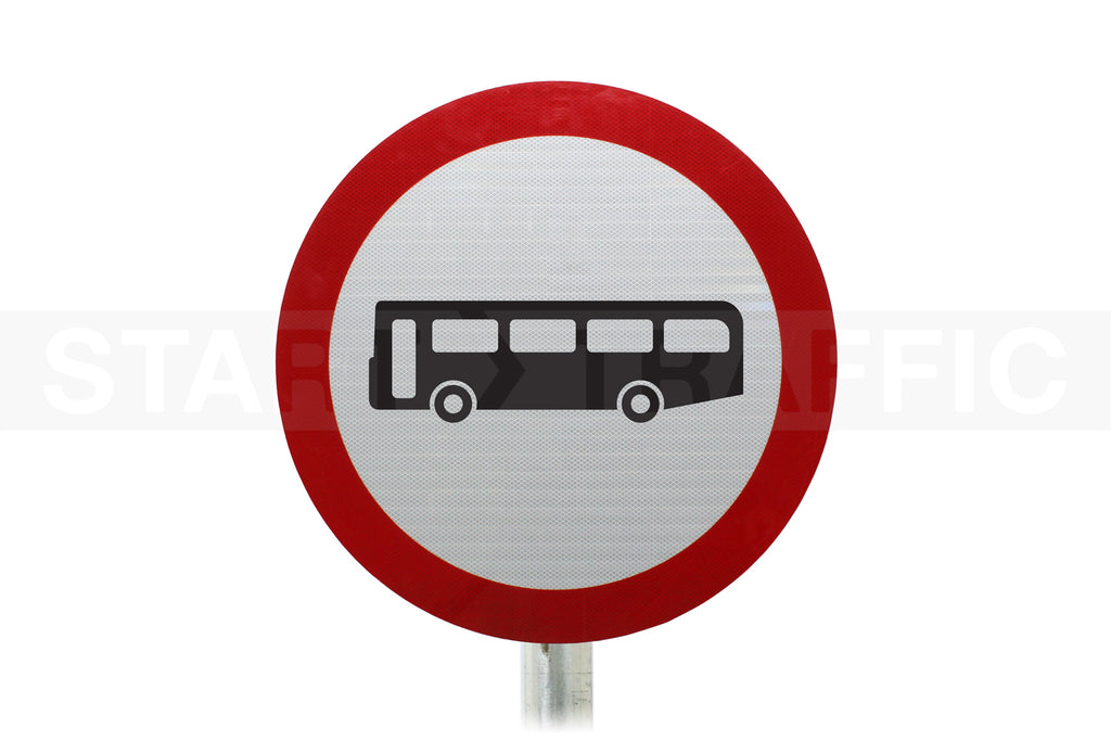 Buses Prohibited Post Mount Sign - Dia. 952 R2/RA2 (Face Only)