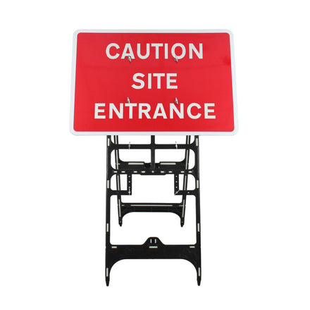 Caution Site Entrance | Quick Fit Sign (Face Only) | 1050x750mm