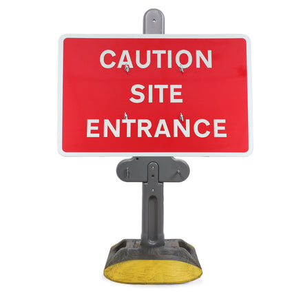 Caution Site Entrance | Quick Fit Sign (Face Only) | 1050x750mm