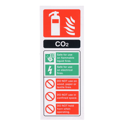 Fire Extinguisher CO2 ID Sign Rigid Plastic