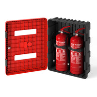 Commander Double Fire Extinguisher Cabinet with Integrated Key Lock - CS03A-DA