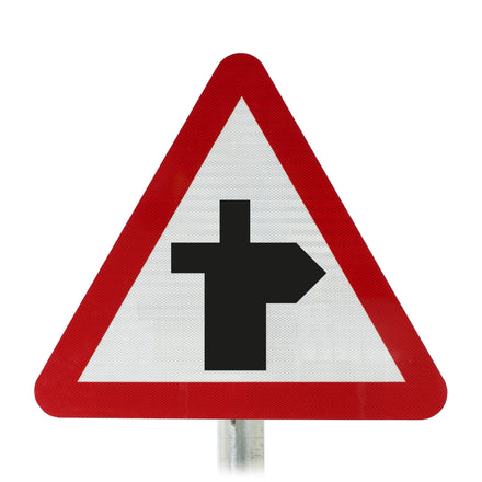 Crossroads Ahead Post Mounted Sign - 504.1 R2/RA2 (Face Only)