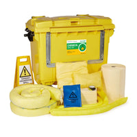 Ecospill Chemical Spill Kit 4 Wheeled Drop Front Bin