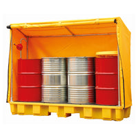 Fentex 4 Drum In-Line Spill Pallet with Framed Cover