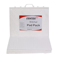 Fentex Single Weight Hydraulic Oil and Fuel Absorbent Pads Non Bonded - Heat Sealed Bag (Pack of 40)