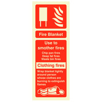 Fire Blanket ID Sign Rigid Plastic Portrait - 75mm x 200mm - 106R