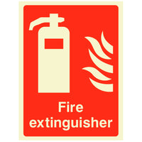 Fire Extinguisher Photoluminescent Sign Portrait - 200mm x 300mm - 512P