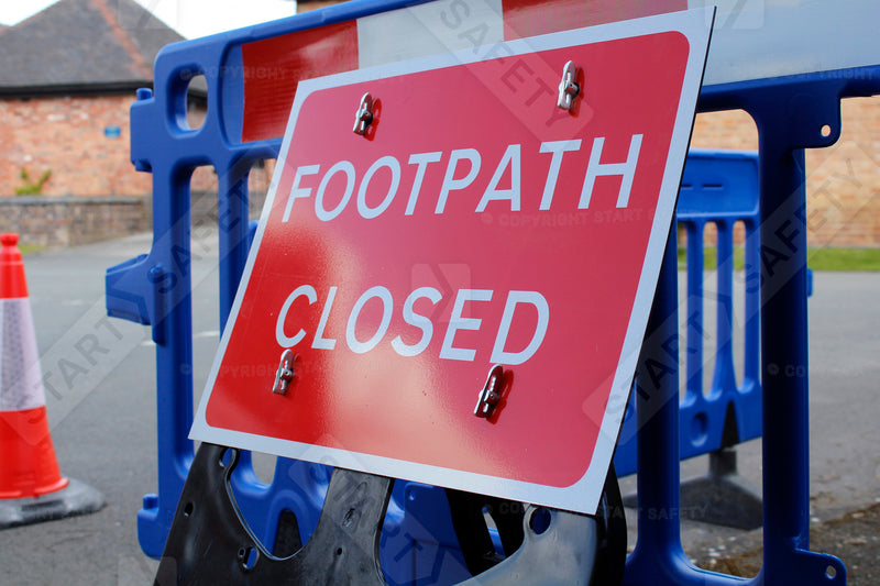 Footpath Closed Sign on QuickFit EnduraSign