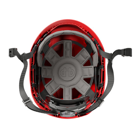Hellberg Sector Safety Helmet (by Snickers) Micro Peak Wheel Ratchet Non-Vented | Red | 32408-001