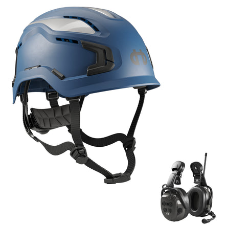 Hellberg Sector Ear Defenders Vented Hard Hat Kit | Blue