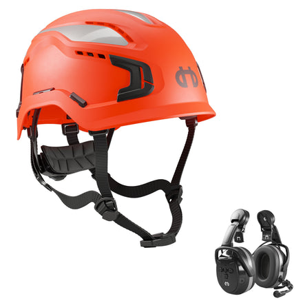 Hellberg Sector Ear Defenders Vented Hard Hat Kit | Orange
