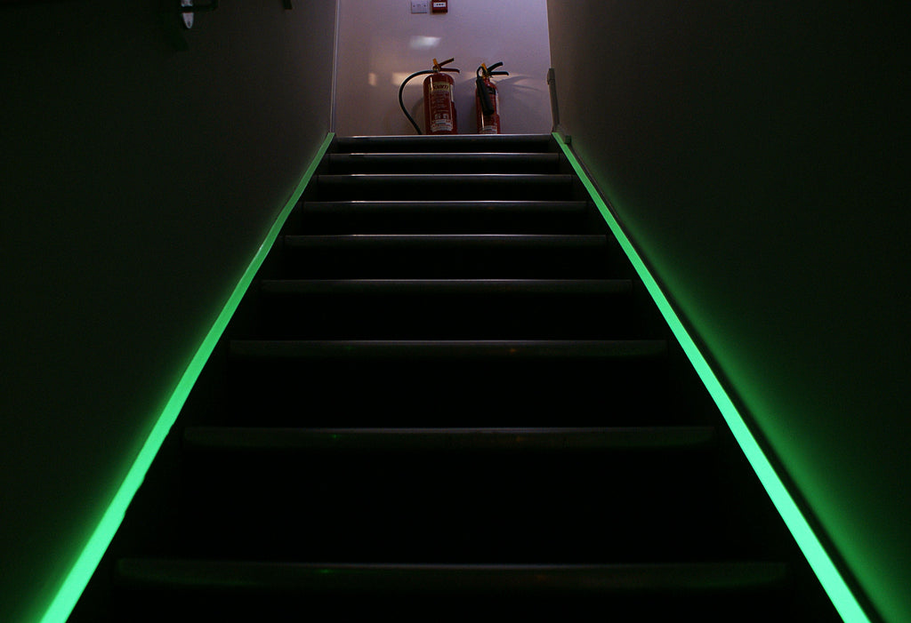 Heskins H8152 - High Quality Egress Glow In The Dark Marking Tape - Premium - 15m Roll