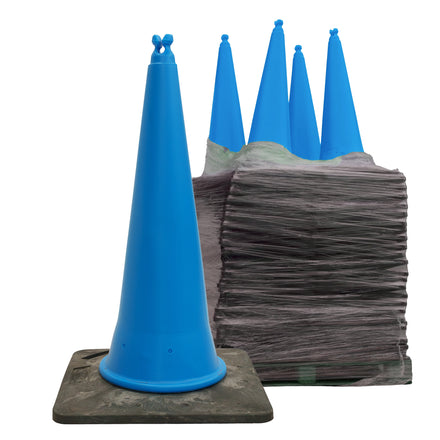 JSP Blue Quad Cone - Chain Holding Road Cone 1000mm
