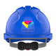 JSP EVO3 Custom Branded Safety Helmet Mid Peak Wheel Ratchet Vented | Blue