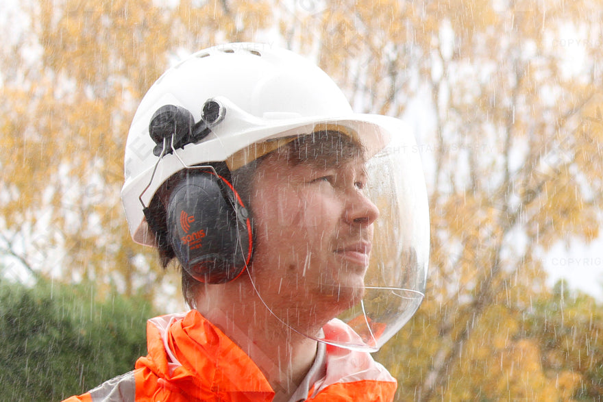 JSP Evoguard C4-Max Visor in use jet washing
