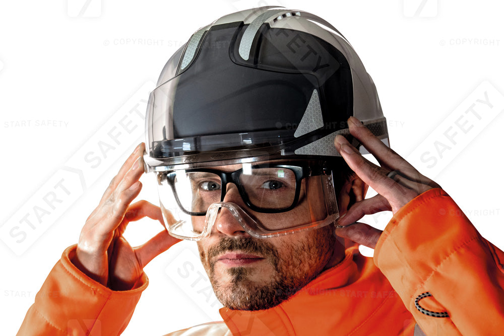 JSP EVO VISTAlens Wheel Ratchet Safety Helmet Vented | Orange/Smoke
