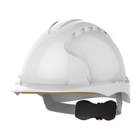 JSP EVO3 Safety Helmet Mid Peak Wheel Ratchet | White