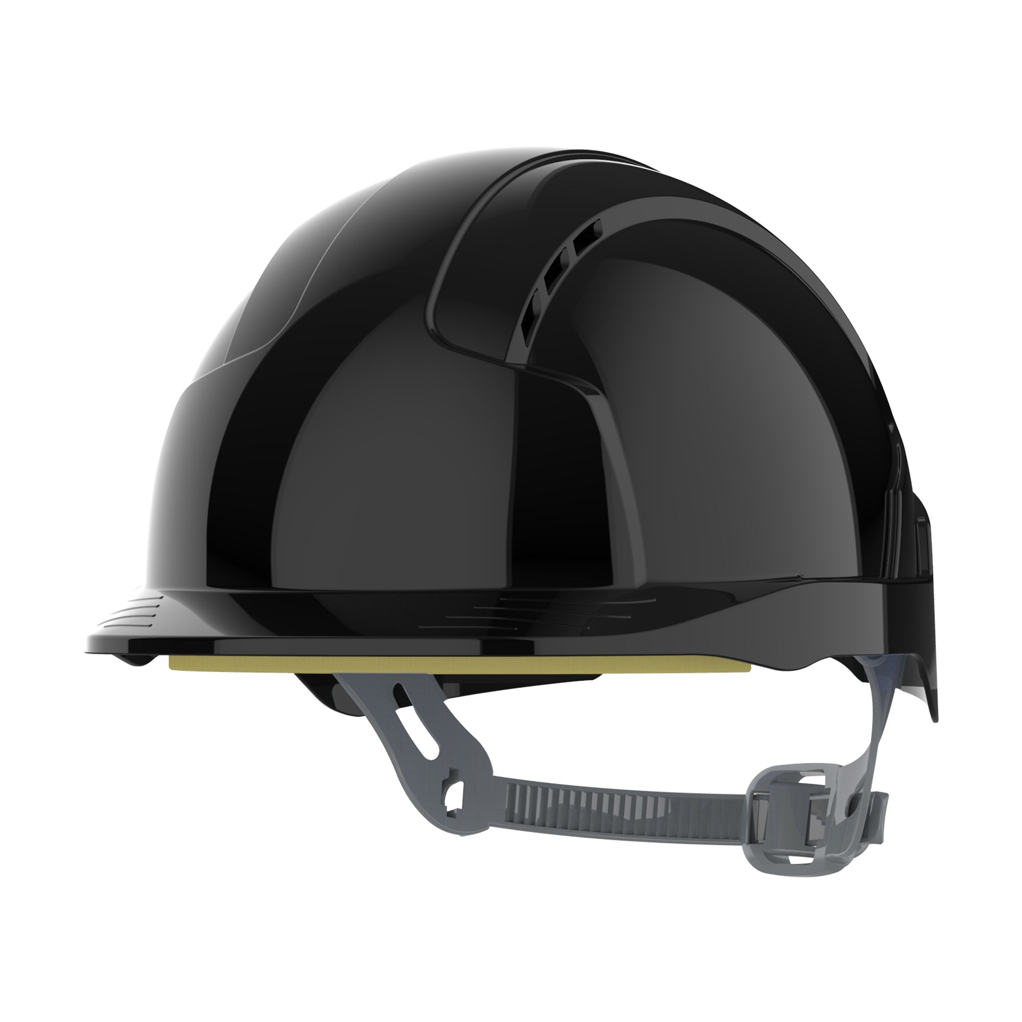 JSP EVOLite Mid Peak Slip Ratchet Safety Helmet Vented Black Start Safety UK
