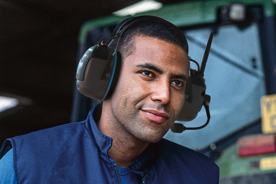 JSP Sonis Comms Communication Ear Defenders On Worker