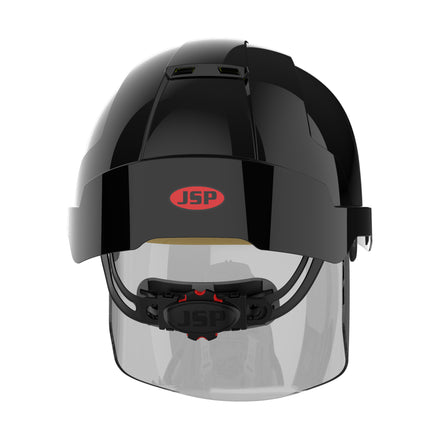 black safety helmet with face shield back picture