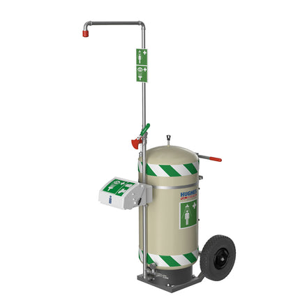 Emergency Mobile Self Contained Safety Shower c/w Eye Wash Bowl - 114 Litre
