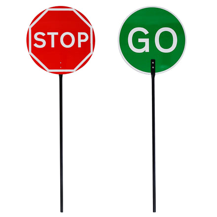Aluminium Stop & Go Lollipop 'Stop Go' - Road Works Sign - RA1