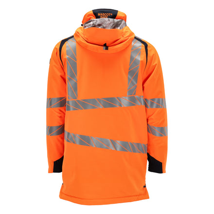 Mascot 19030 449 14010 Parka Jacket Hi Vis Orange Dark Navy Back