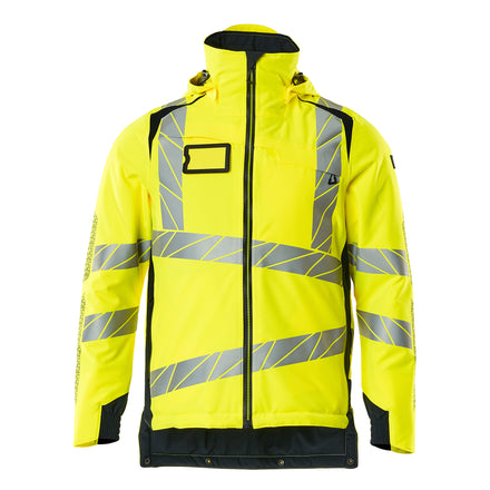 Mascot 19035 449 17010 Winter Jacket Hi Vis Yellow Dark Navy Front