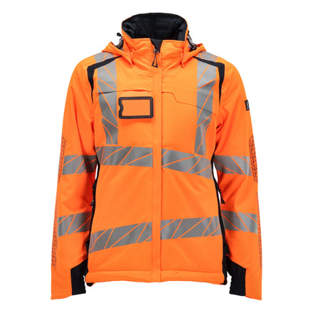 Mascot 19045 449 14010 Winter Jacket Hi Vis Orange Dark Navy Front