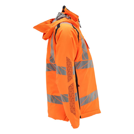 Mascot 19045 449 14010 Winter Jacket Hi Vis Orange Dark Navy Right