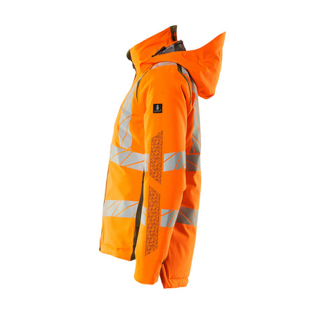 Mascot 19045 449 1433 Winter Jacket Hi Vis Orange Moss Green Left