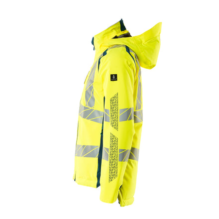 Mascot 19045 449 1744 Winter Jacket Hi Vis Yellow Dark Petroleum Left